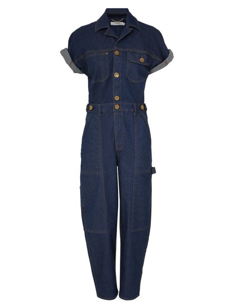 Women Zimmermann Railway Blue Matchmaker Denim Boiler Suit Clothing