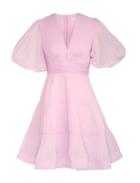 Pink Pleated Mini Dress Zimmermann Clothing Women