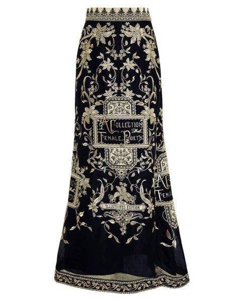 Book Cover Black Lyrical Embroidery Maxi Skirt Zimmermann Clothing Women
