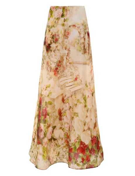 Rosy Garden Floral Women Luminosity Flare Skirt Zimmermann Clothing