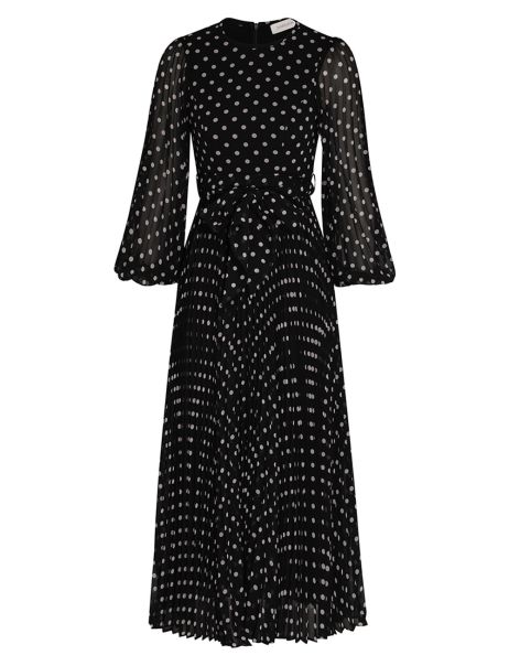 Dresses Sunray Long Sleeve Midi Zimmermann Black Cream Dot Women