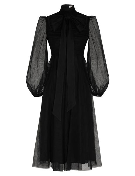 Zimmermann Black Women Dresses Tulle Midi Dress