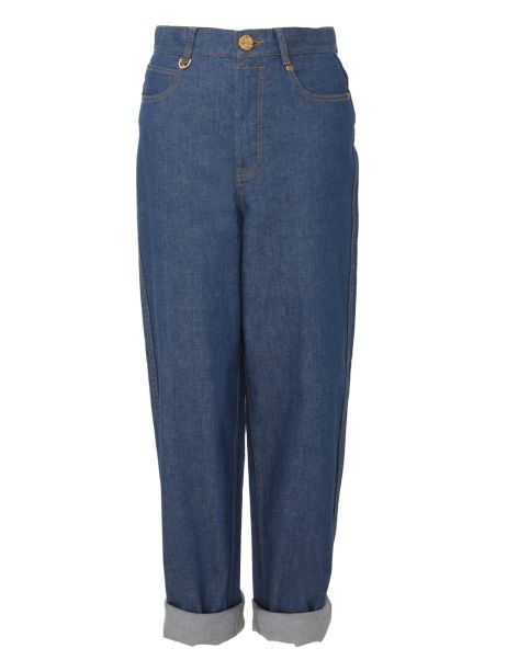 Zimmermann Railway Blue Women Matchmaker Barrel Jean Shorts & Pants