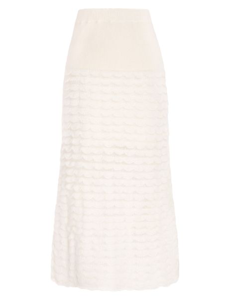 Cream Zimmermann Women Skirts Luminosity Scallop Skirt
