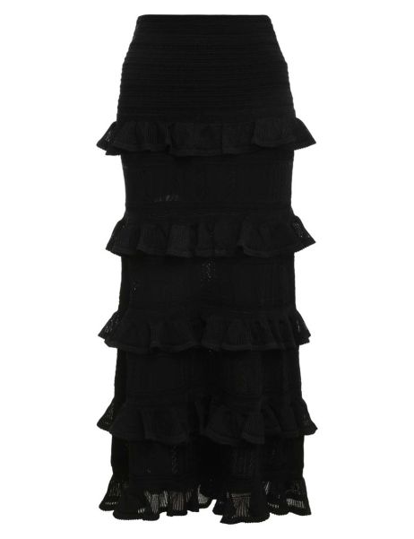 Zimmermann Women Skirts Luminosity Ruffle Midi Skirt Black