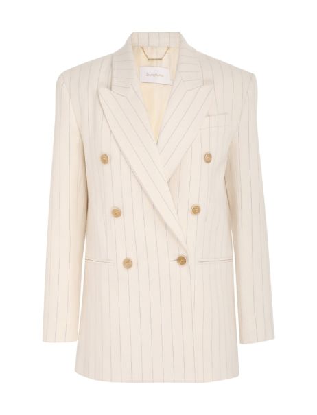 Cream Stripe Zimmermann Jackets & Coats Luminosity Relaxed Jacket Women