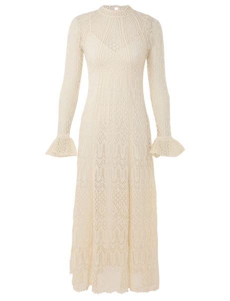 August Lace Knit Dress Women Zimmermann Clothing Ivory