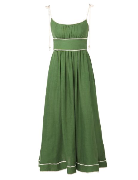 Dark Green Zimmermann Women Clothing Alight Picnic Dress