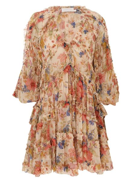 Dresses & Coverups Zimmermann August Billow Frill Mini Dress Cream Floral Women