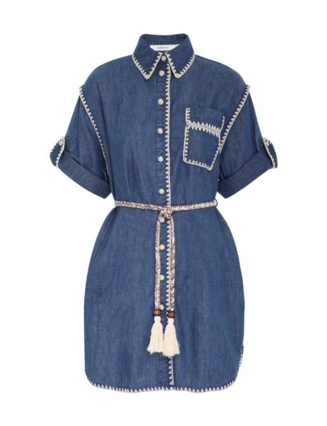 Chintz Mini Shirt Dress Bay Blue Dresses & Coverups Zimmermann Women