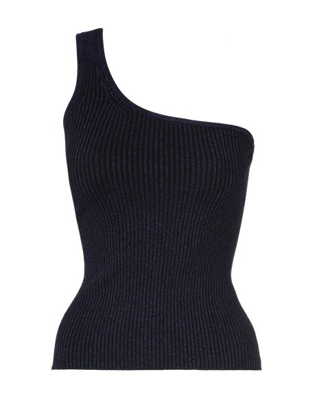 Navy Lurex Women Knitwear Zimmermann Alight One Shoulder Top