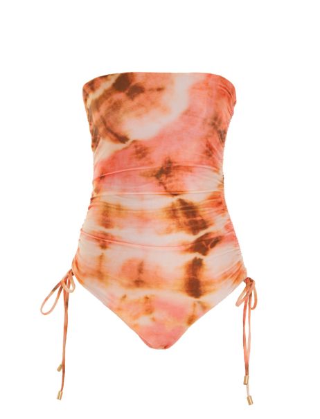 Zimmermann Women One Pieces Vacay Ruched Side 1Pc Red Brown Tie Dye