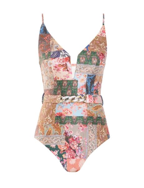Devi Plunge V Wire 1Pc Patch Paisley Women Zimmermann One Pieces