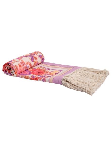 Towels & Pareos Red Purple Floral Textured Towel Women Zimmermann