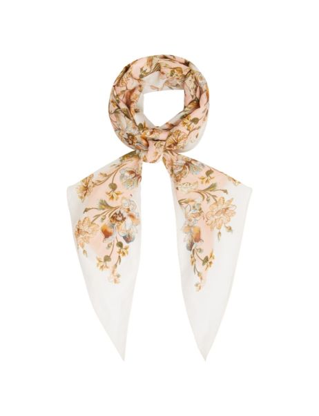Pink Daisy Floral Scarves Silk Cotton Neck Scarf Zimmermann Women