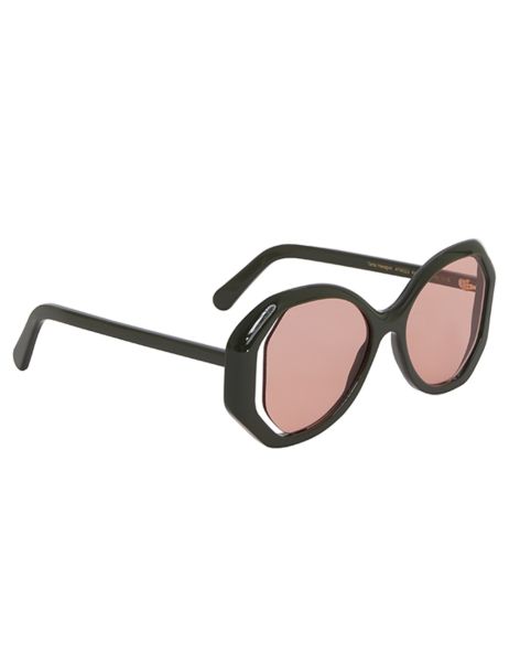 Khaki Women Sunglasses Zimmermann Tama Hexagon