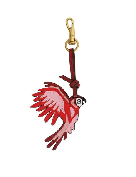 Women Keychains Red Zimmermann Leather Parrot Keycharm