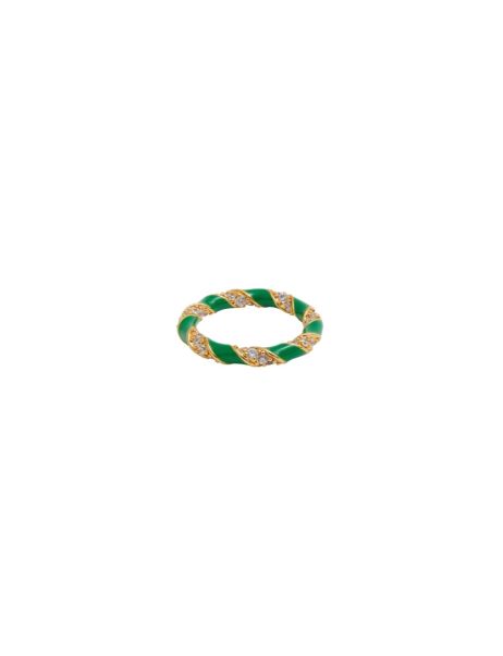 Zimmermann Gold Green Women Rings Candy Stripe Pave Ring
