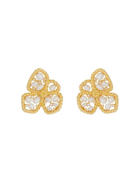 Zimmermann Bloom Large Studs Gold Pearl Women Earrings