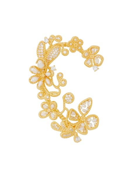 Zimmermann Bloom Ear Cuff Women Gold Pearl Earrings