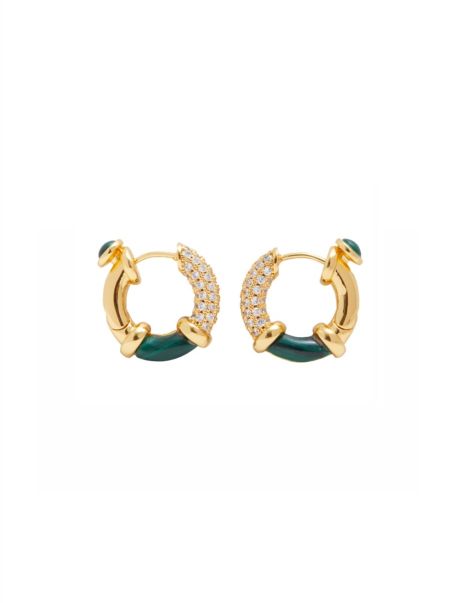 Zimmermann Women Gold Malachite Earrings Boltlock Stone Earrings