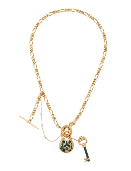 Gold Green Zimmermann Enamel Locket Necklace Women Necklaces