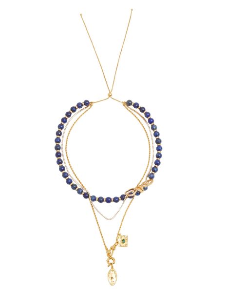 Zimmermann Women Necklaces Gold Lapis Tangled Collage Chain Necklace