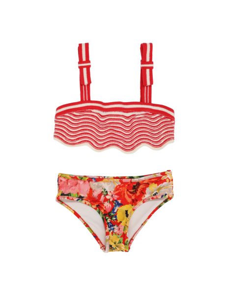 Alight Crochet Wave Bikini Swimwear Zimmermann Red Floral Kids