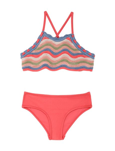 Devi Textured Knit Bikini Zimmermann Kids Multi Swimwear