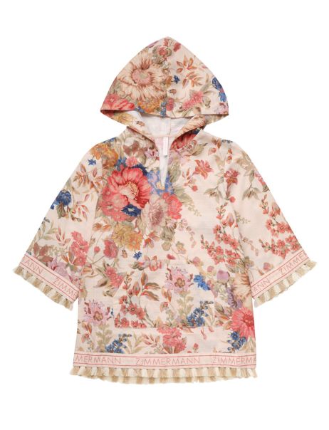 Cream Floral August Coverup Clothing Zimmermann Kids